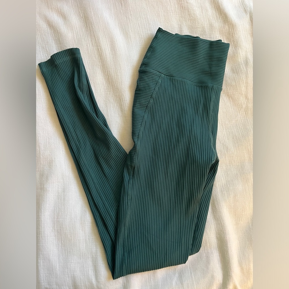 Glyder ribbed emerald green high waisted yoga pants